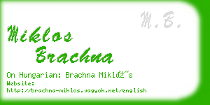 miklos brachna business card